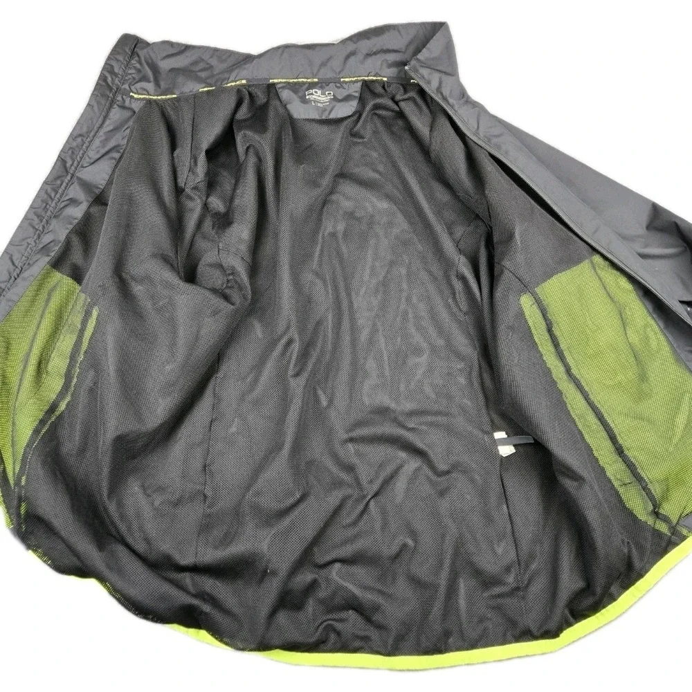Polo Sport Ralph Lauren Windbreaker Jacket Men's Large Black/Yellow‎ Cycling